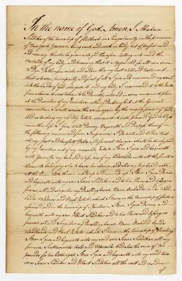 Probated will of Abraham Snedeker, 1780