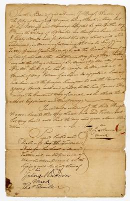 Probated will of Hugh Wason, 1780