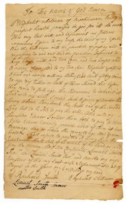 Probated will of Eliphalet Whitman, 1780