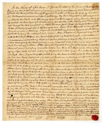 Probated will of Charles Willett, 1780