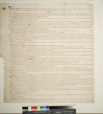 Page 1 of the Engrossed Copy of the United States Constitution, 1788