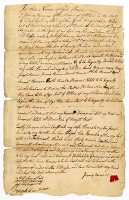 Probated will of James Brewer, 1781