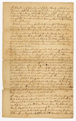 Probated will of John Beatty, 1781