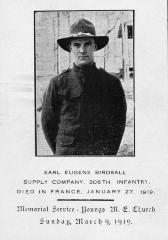 Earl Birdsall Memorial Card