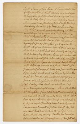 Probated will of James Forbes, 1781