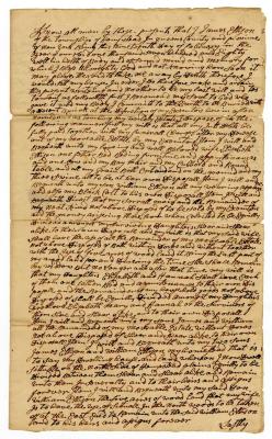 Probated will of James Ellison, 1781