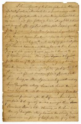 Probated will of Samuel Cornell, 1781