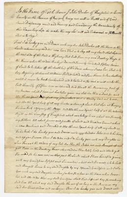 Probated will of John Durlon, 1781