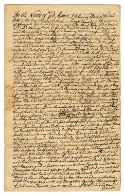 Probated will of Johannes Eldert, 1781
