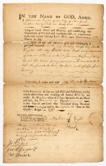 Probated will of Alexander Eagles, 1781