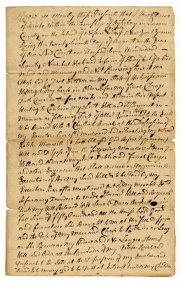 Probated will of Jacob Duryea, 1781