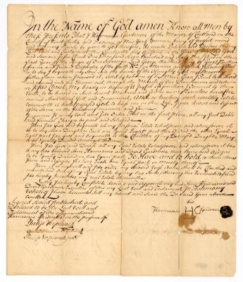 Probated will of Harmanus Gardeneer, 1781