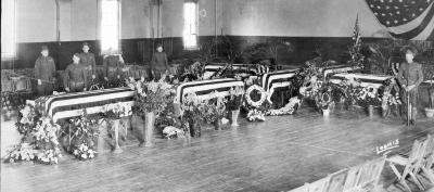 Coffins Laid Out in Elmira, New York