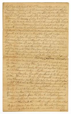 Probated will of Permenus Jackson, 1781