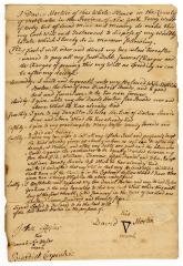 Probated will of David Horton, 1781