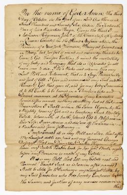 Probated will of Adrian Hegeman Jr., 1781