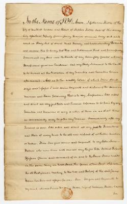 Probated will of Catharine Kibble, 1781