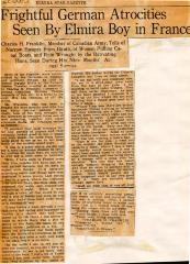 Frightful German Atrocities Seen By Elmira Boy in France