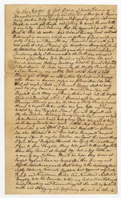 Probated will of Jacob Peterson, 1781