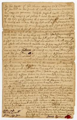 Probated will of James Reeve, 1781