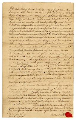 Probated will of Richard Mott, 1781
