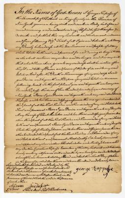 Probated will of George Rapelje, 1781