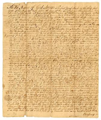Probated will of Joshua Pell Sr., 1781
