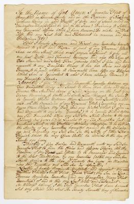 Probated will of Epenetus Platt, 1781