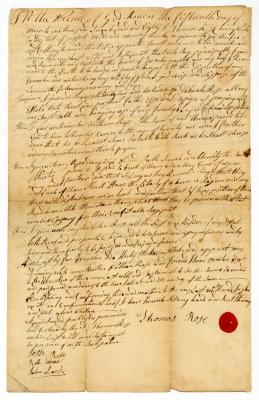 Probated will of Thomas Rose, 1781