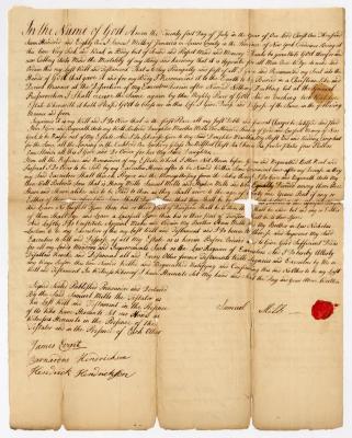 Probated will of Samuel Mills, 1781