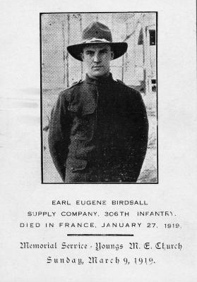 Earl Birdsall Memorial Card