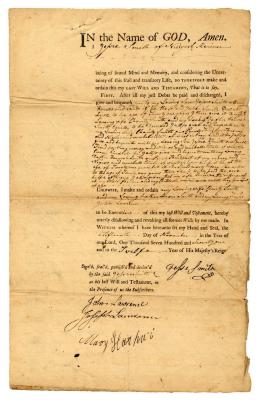 Probated will of Jesse Smith, 1781