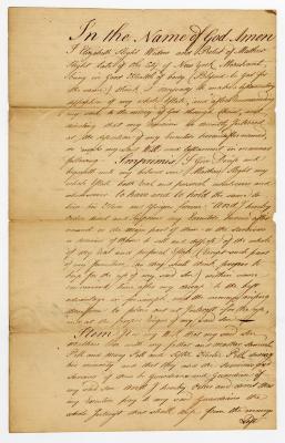 Probated will of Elizabeth Sleight, 1781