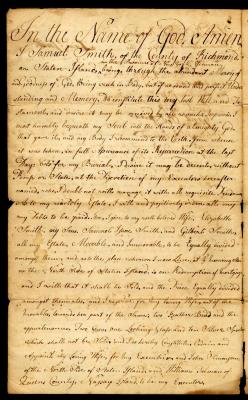 Probated will of Samuel Smith, 1781