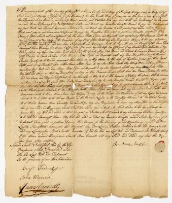 Probated will of Benjamin Smith, 1781