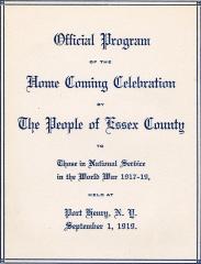 Official Program of the Home Coming Celebration by the People of Essex County 