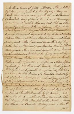 Probated will of Daniel Wier, 1781