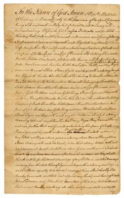 Probated will of Peter Vandewater, 1781