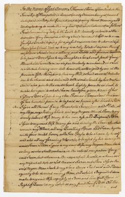 Probated will of Thomas Thorne, 1781