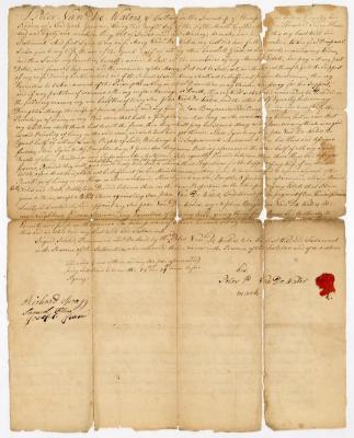 Probated will of Peter Vandewater, 1781