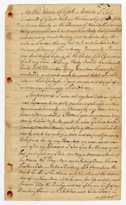 Probated will of John Tredwell, 1781