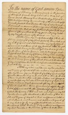 Probated will of John Talman, 1781
