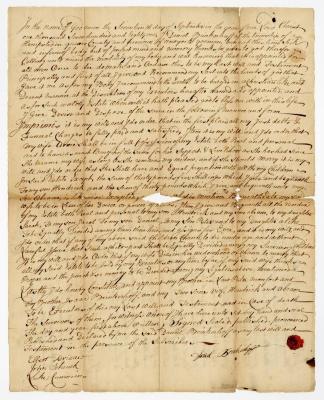 Probated will of Daniel Brinkerhoff, 1782