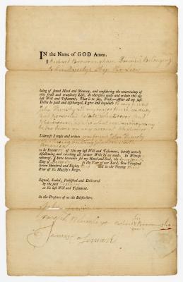 Probated will of Richard Browningham, 1782