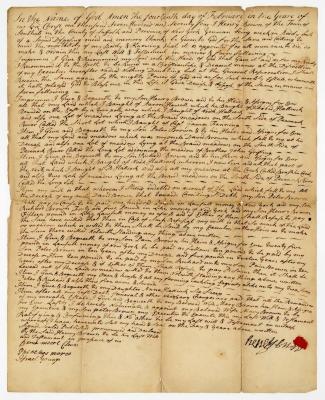 Probated will of Henry Brown, 1782