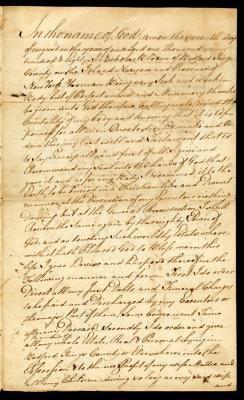 Probated will of Nicholas Bloom, 1782