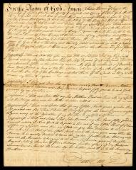 Probated will of Andrew Barrons, 1782