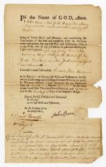 Probated will of John Burn, 1782
