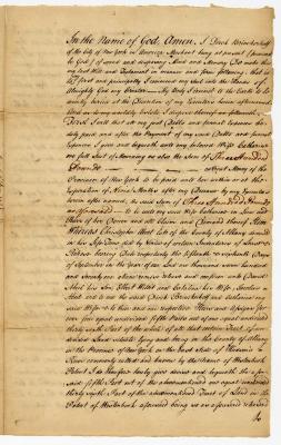 Probated will of Dirck Brinckerhoff, 1782