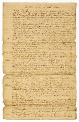 Probated will of John DeBevois, 1782